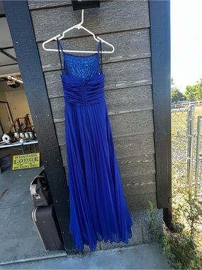 b darlin navy blue prom dress Navy blue prom dress with silver belt